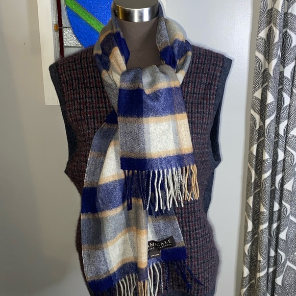 Amicale pure lambs wool plaid scarf - Picture 1 of 5